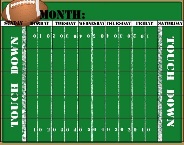 Football Calender Dry Erase - Kids Room Mural Wall Decals