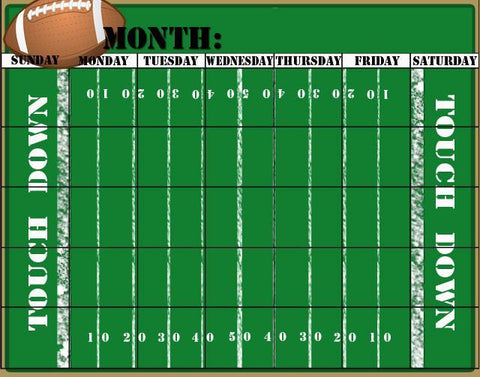 Football Calender Dry Erase - Kids Room Mural Wall Decals
