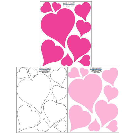 Heart Wall Decals - Kids Room Mural Wall Decals