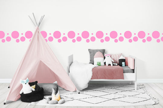 Pretty Pink Polka Dot Wall Decals - Create-A-Mural