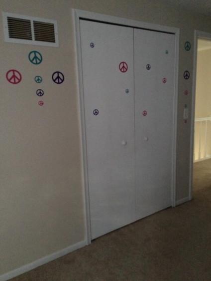 Peace Sign Wall Stickers -Hot Pink, Purple & Teal - Create-A-Mural