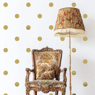 Gold Polka Dot Wall Stickers (100 decals) - Kids Room Mural Wall Decals