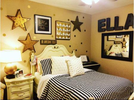 Gold Polka Dot Wall Stickers (100 decals) - Kids Room Mural Wall Decals