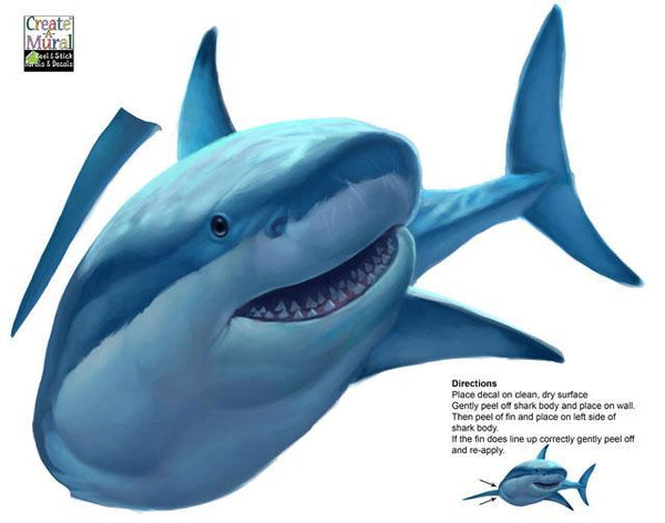 Great White Shark Wall Decals - Kids Room Mural Wall Decals