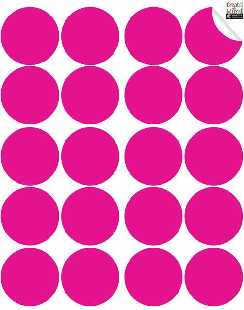 Hot Pink Wall Dot Decals - Kids Room Mural Wall Decals