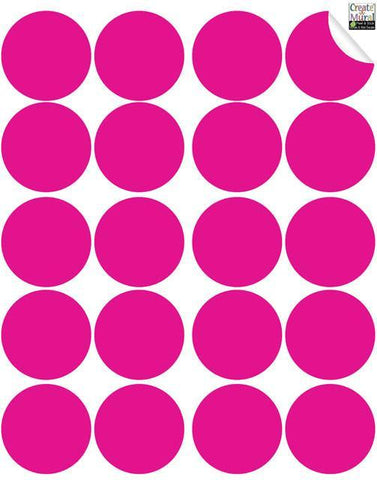 Hot Pink Wall Dot Decals - Kids Room Mural Wall Decals