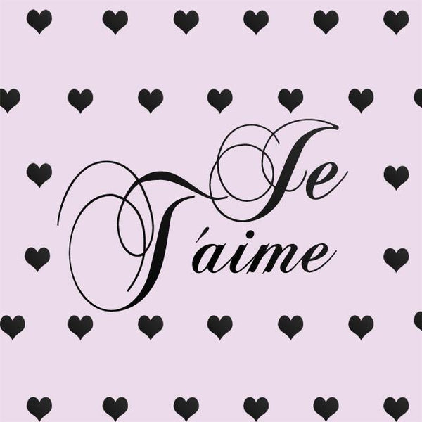 Je T'aime Hearts Wall Decals - Kids Room Mural Wall Decals