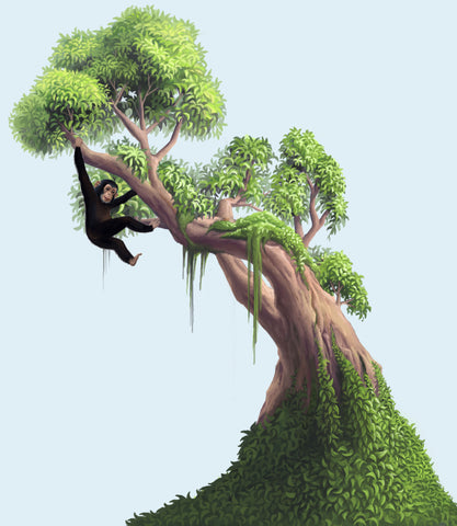 Jungle Moss Tree Mural - Create-A-Mural