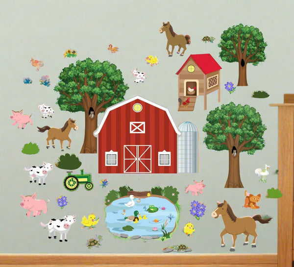 Barnyard Wall Stickers -Kids Room Mural Decals - Create-A-Mural