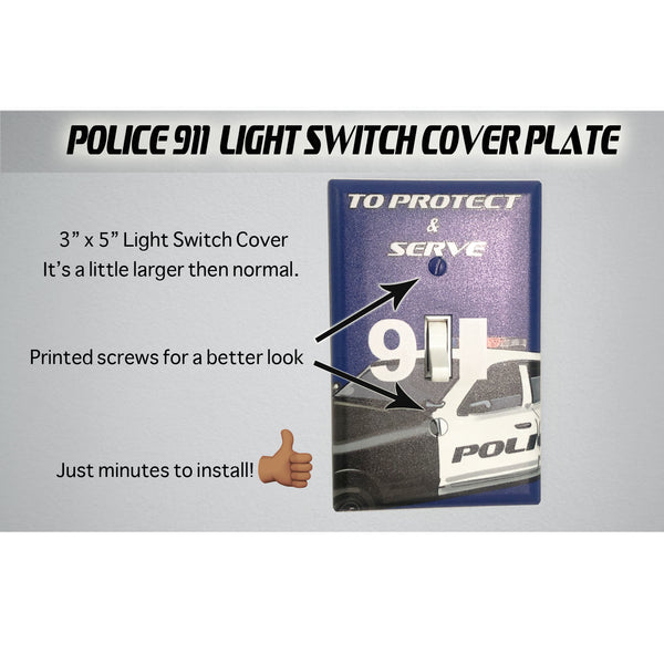 Police Car 911 Light Switch Cover Plate