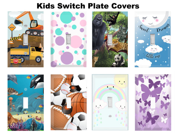 Smiley Rainbow Kids Room Light Switch Cover