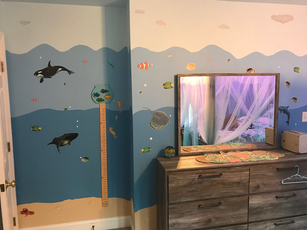 Ocean Mural -Kids Peel and Stick Undersea Wall Mural - Create-A-Mural