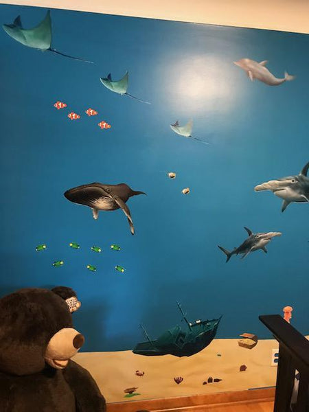Ocean Mural -Kids Peel and Stick Undersea Wall Mural - Create-A-Mural