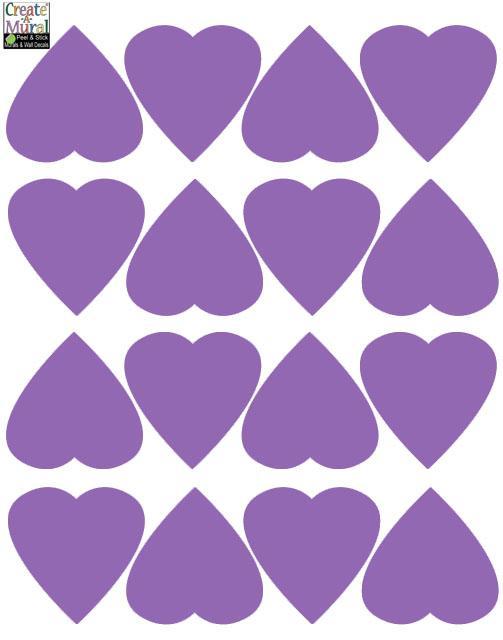 Heart Wall Decals -Lavender - Kids Room Mural Wall Decals