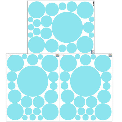 Soft Teal Polka Dot Wall Decals - Kids Room Mural Wall Decals