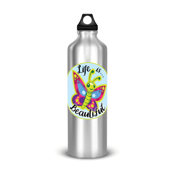 Life is Beautiful Water Bottle Sticker & Tumbler Decal, Laptop Car Truck Sticker Waterproof 4" - Kids Room Mural Wall Decals