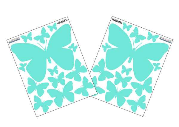 Mint Butterfly Wall Decals