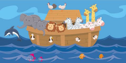 Noah's Ark Water Kids Church Wallpaper Mural - Kids Room Mural Wall Decals