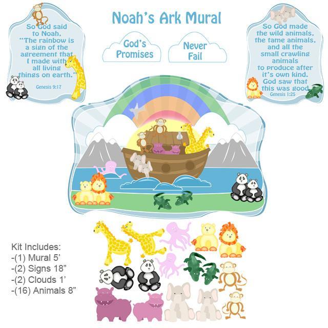 Noah's Ark Nursery Room Design Mural Kit - Create-A-Mural