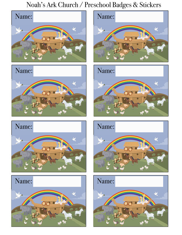 Noah's Ark Badges & Stickers Template - Kids Room Mural Wall Decals