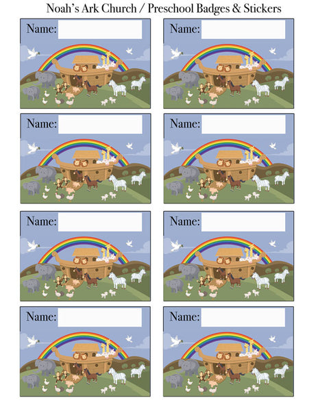 Noah's Ark Badges & Stickers Template - Kids Room Mural Wall Decals