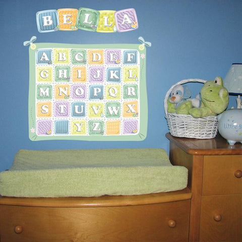 Baby Blocks Quilt Mural - Kids Room Mural Wall Decals