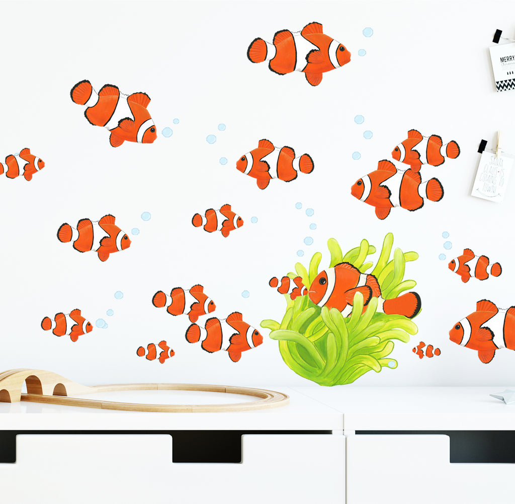 Clown Fish Wall Decals Art Decor Stickers - Kids Room Mural Wall Decals