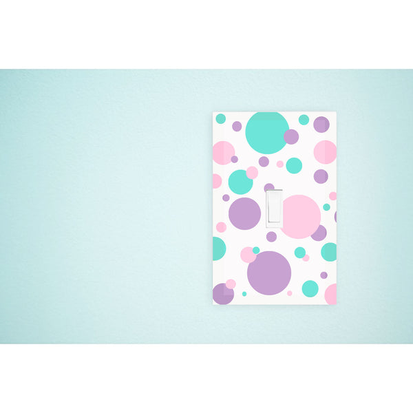 Pastel Polka Dot Kids Room Light Switch Cover