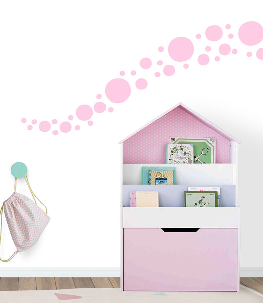 Pretty Pink Polka Dot Wall Decals - Create-A-Mural