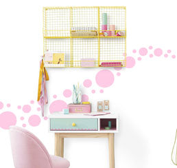 Soft Pink Polka Dot Wall Stickers - Create-A-Mural