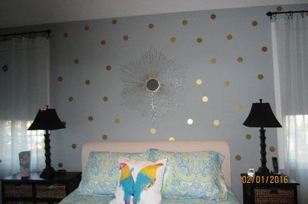 Gold Polka Dot Wall Stickers (100 decals) - Kids Room Mural Wall Decals