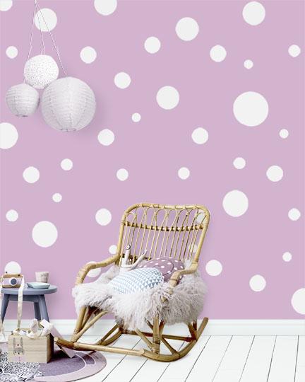 Polka Dot Wall Decals (63) White Wall Dot Decals - Create-A-Mural