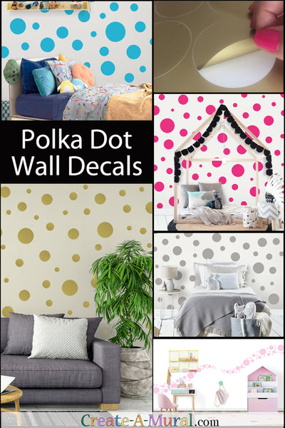 Gold Polka Dot Wall Stickers (100 decals) - Kids Room Mural Wall Decals