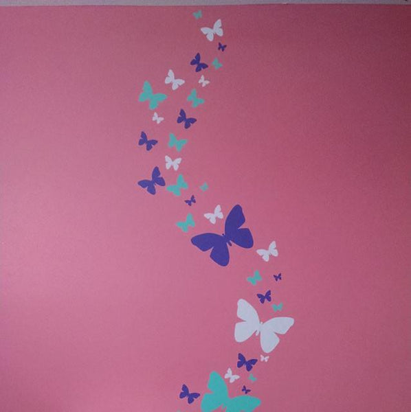 Butterfly Wall Stickers Purple Lilac & White -Girls Wall Decals - Create-A-Mural