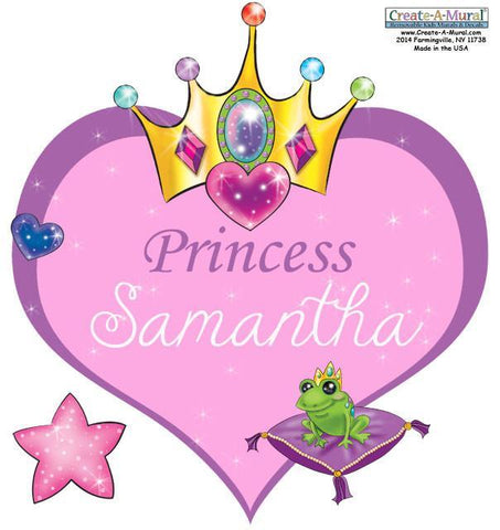 Custom Princess Heart Wall Decal - Kids Room Mural Wall Decals