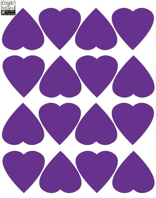 Heart Wall Decals -Purple - Kids Room Mural Wall Decals