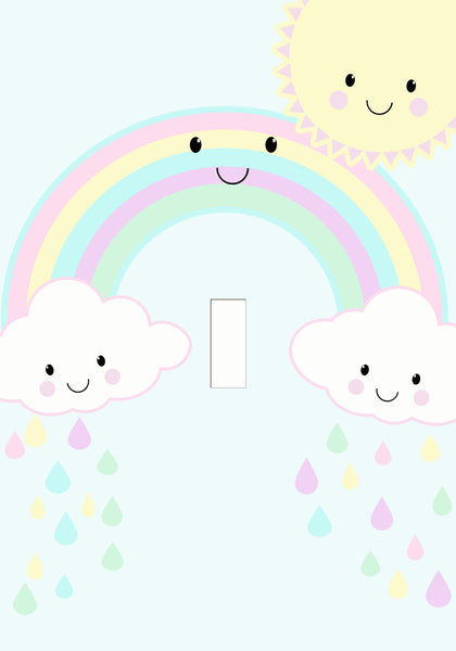 Smiley Rainbow Kids Room Light Switch Cover