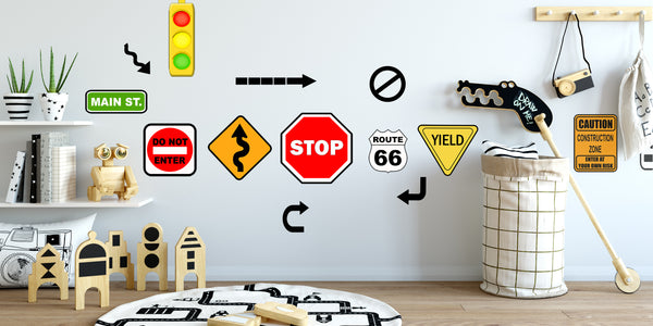 Traffic Road Sign Room Decor Kit