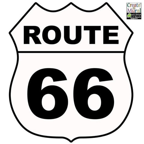 Route 66 Sign Wall Decal - Kids Room Mural Wall Decals