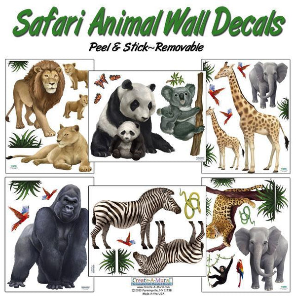 Kids Wall Stickers, Safari Wall Decals - Kids Room Mural Wall Decals