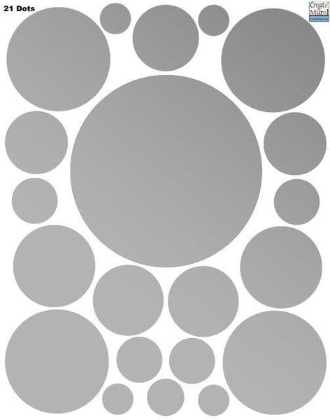 Silver Polka Dot Wall Decals - Kids Room Mural Wall Decals