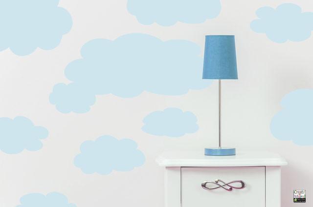 Sky Blue Cloud Wall Mural - Create-A-Mural