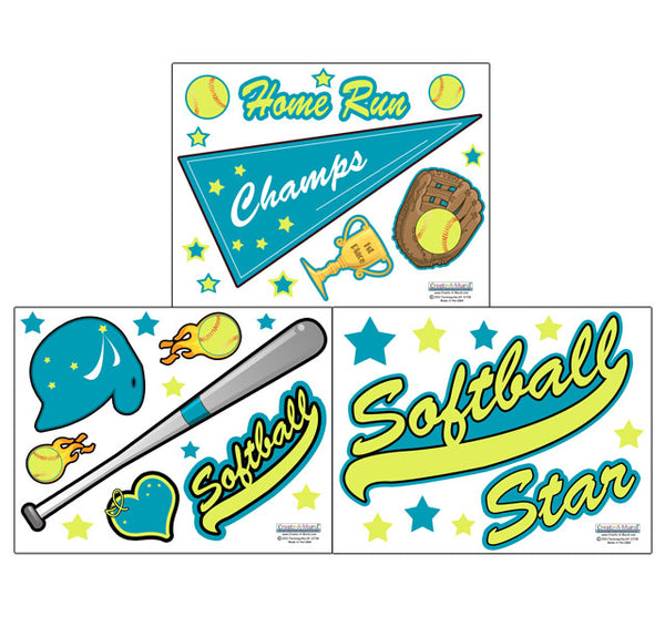 Softball Wall Decals - Create-A-Mural