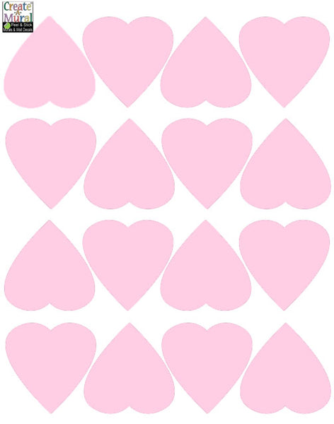 Heart Wall Decals -Gold, Red, Pink, Purple, White, Black, Silver - Kids Room Mural Wall Decals