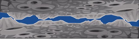 Space Crater Border Mural Piece - Kids Room Mural Wall Decals