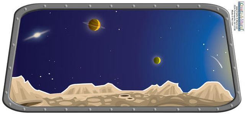 Space Window Mural - Kids Room Mural Wall Decals