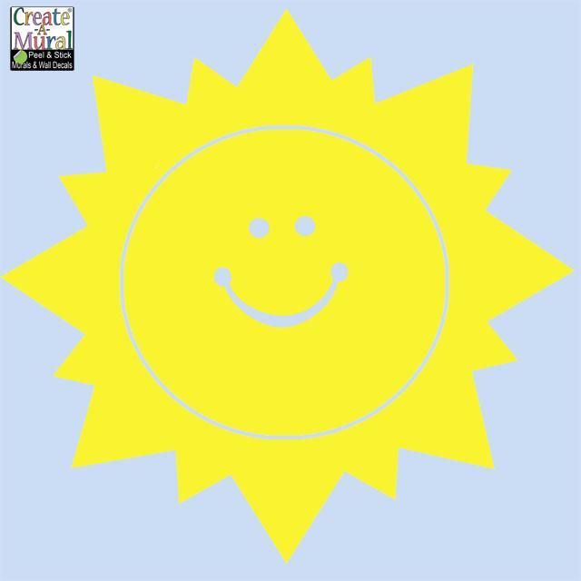 Smiley Sun Wall Decal - Kids Room Mural Wall Decals