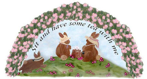 Tea Time Bunnies Mural - Kids Room Mural Wall Decals
