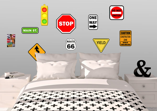 Traffic Road Sign Room Decor Kit