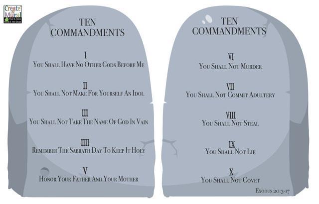 Ten Commandments Mural - Kids Room Mural Wall Decals
